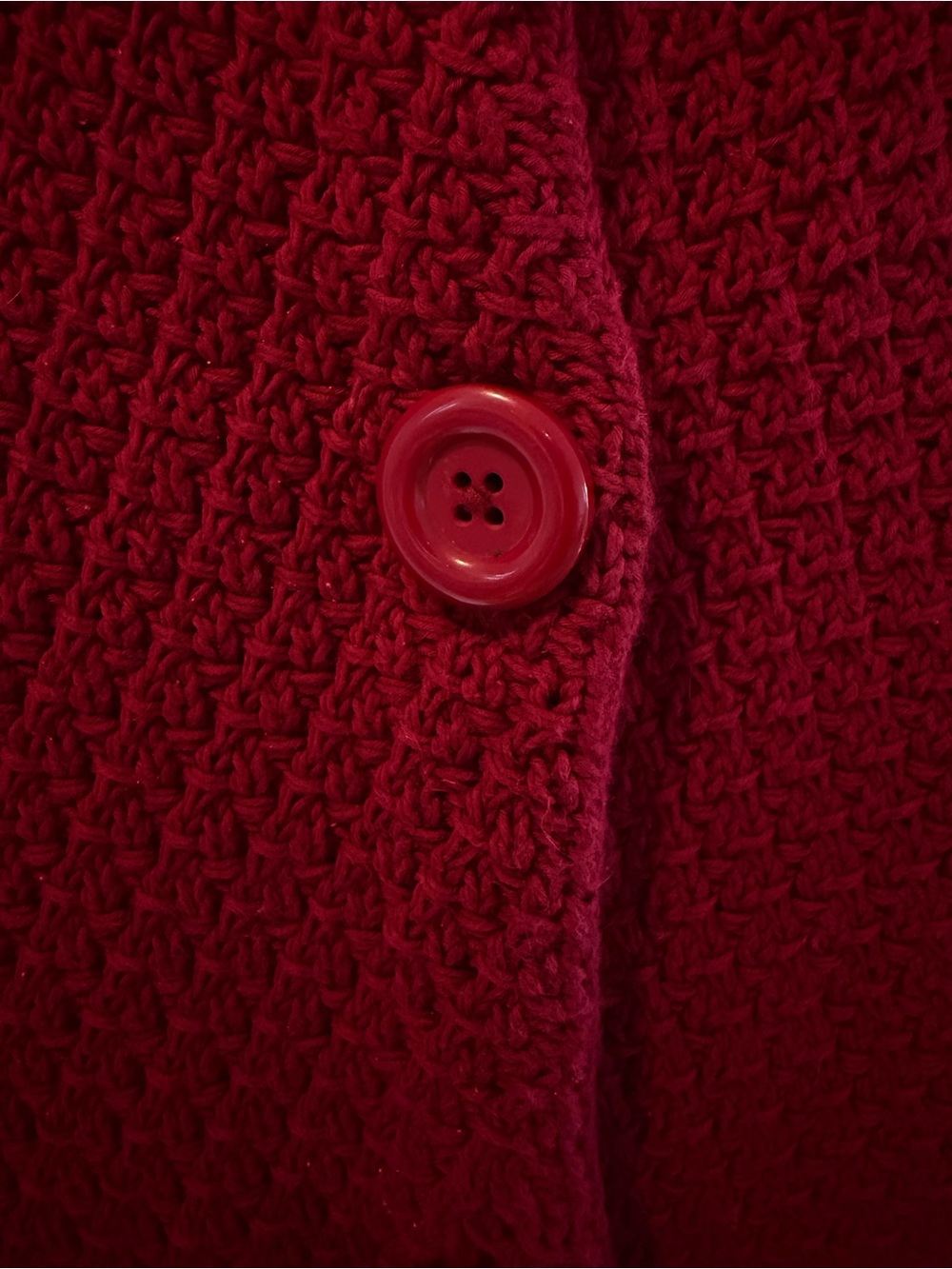 LOFT Cranberry Knit Cardigan Oversized Buttons Cap Sleeves Size Small - Picture 4 of 6